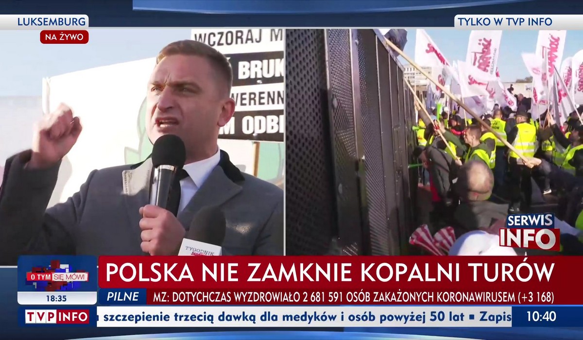 Górnicy zrobili wycieczkę do Luksemburga i ostro protestują w sprawie Turowa