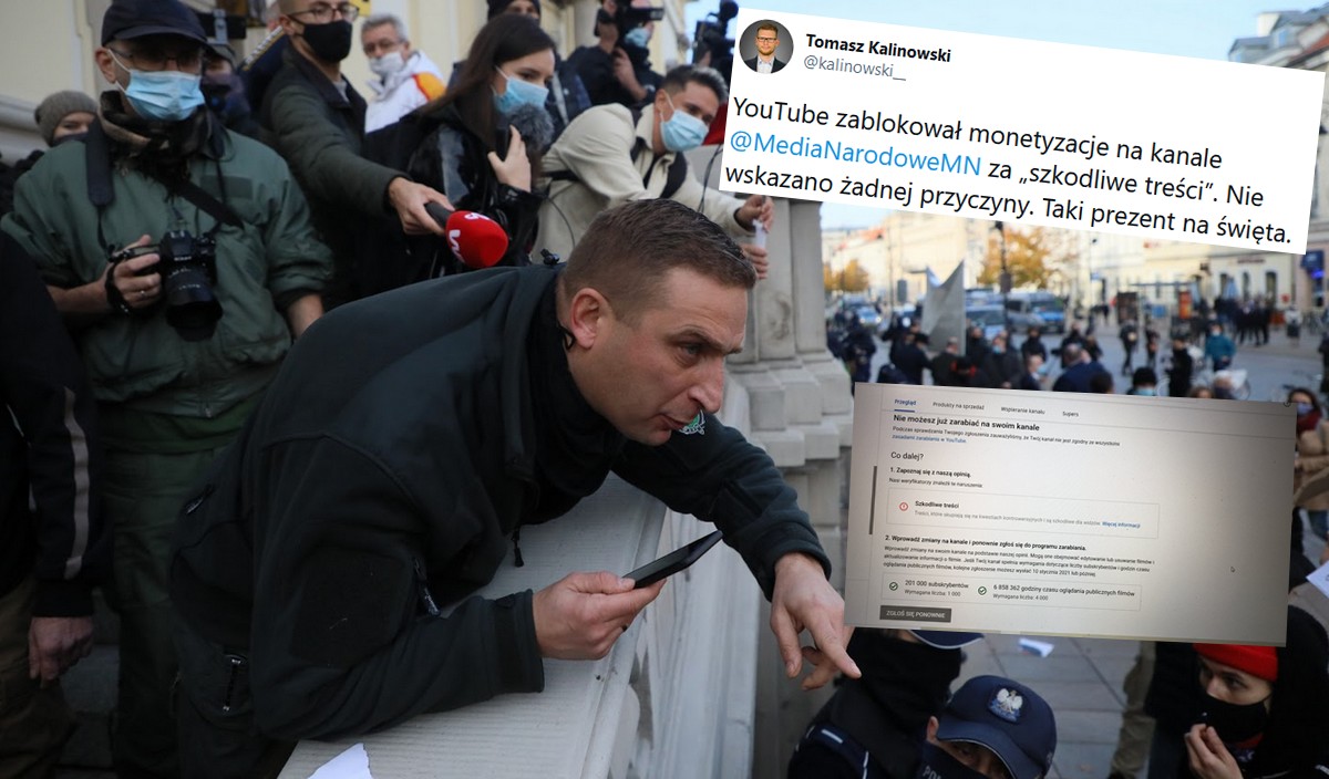 YouTube zablokował monetyzację na kanale Media Narodowe