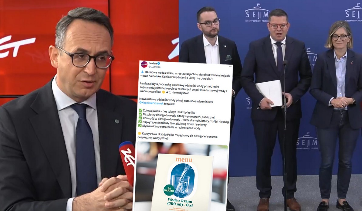 Minister ostro przeciwko kranówce w restauracjach: dziś darmowa woda, a jutro co?