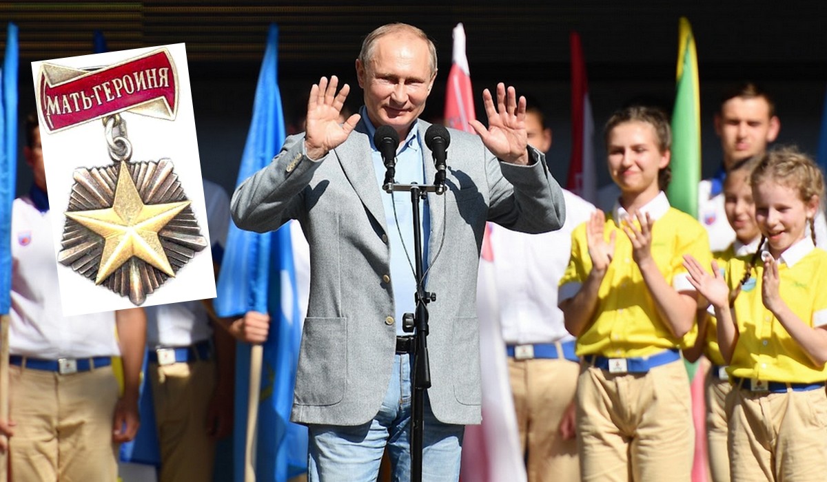 Putin walczy z niżem demograficznym i oferuje milion rubli kobietom, które urodzą dziesiątkę dzieci