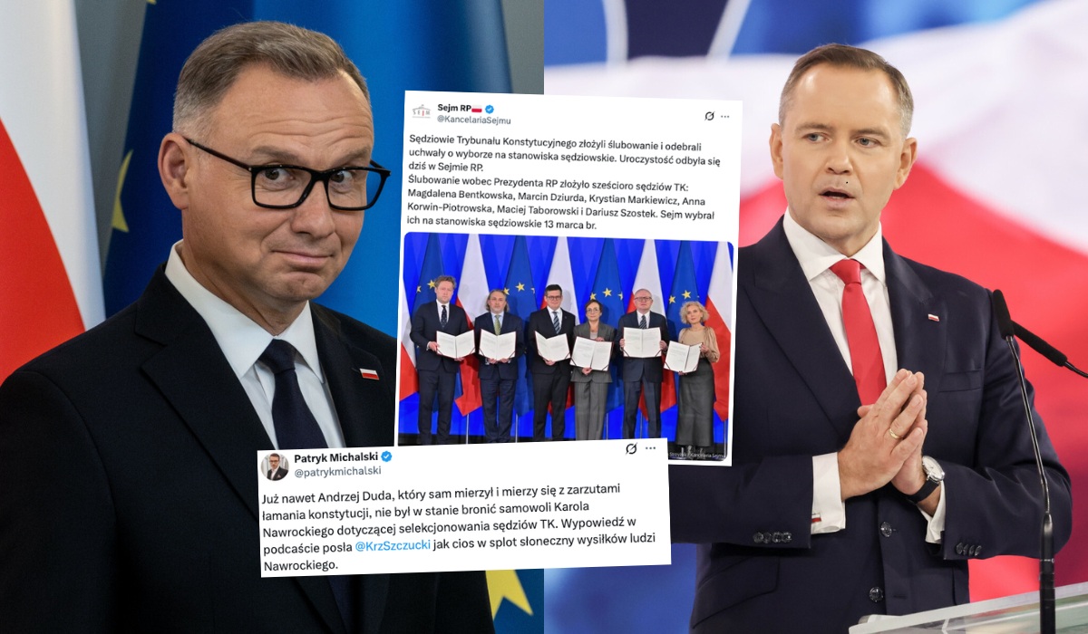 Andrzej Duda krytykuje Nawrockiego za wybieranie sobie od kogo przyjmie ślubowanie, a od kogo nie