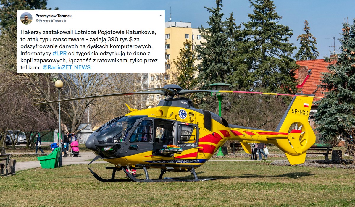 Radio Zet: Lotnicze Pogotowie Ratunkowe zostało zhackowane, szantażyści chcieli 390 tys. dolarów