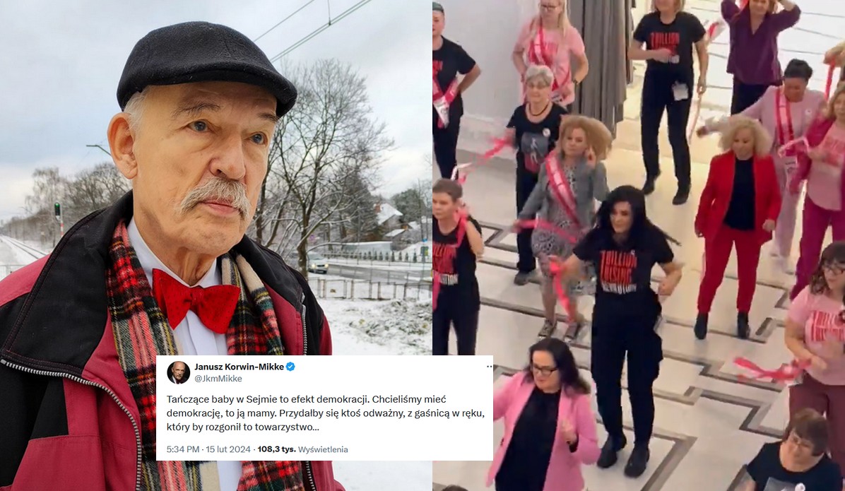 Korwin-Mikke alarmuje: tańczące baby w Sejmie to efekt demokracji