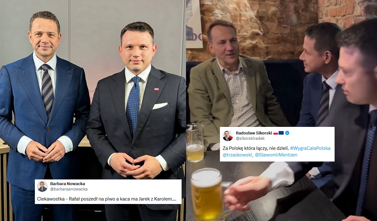 Trzaskowski z Mentzenem wybrali się wspólnie z Sikorskim na piwko