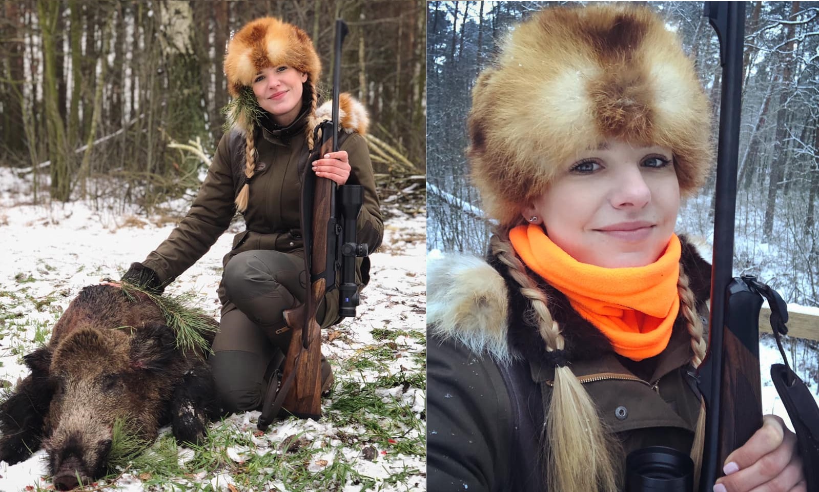 Infuencerka polowań chwali się zabitym dzikiem: "będzie kiełbaska"