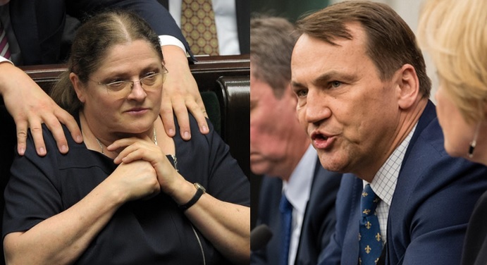 Radek Sikorski dissuje Krystynę Pawłowicz i tłumaczy, że to dobrze, że jest chamski