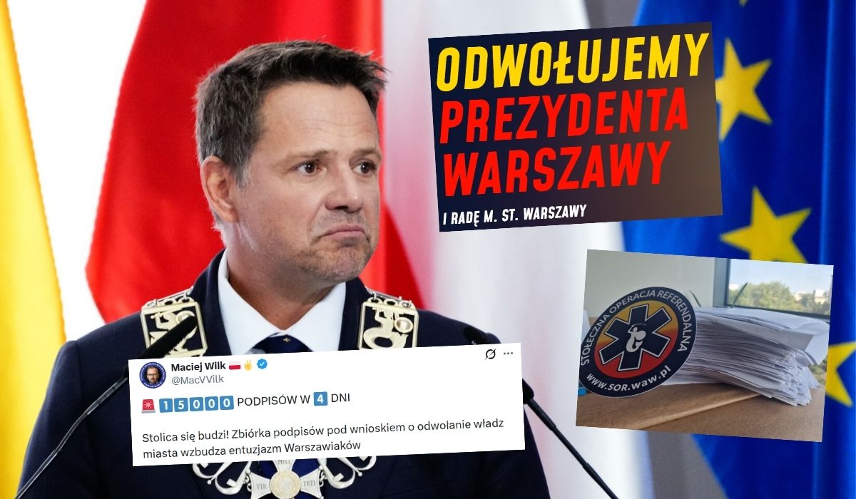 Warszawa: trwa zbiórka podpisów pod referendum, żeby odwołać Rafała Trzaskowskiego