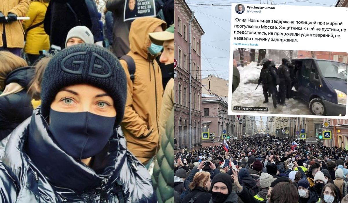 Podczas protestów w Moskwie zatrzymano żonę Aleksieja Nawalnego