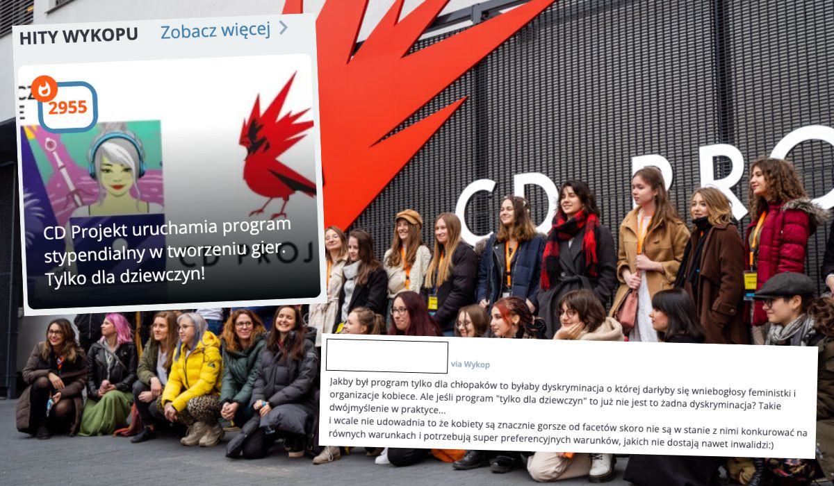 Społeczność Wykopu ponownie oburzona polityką CD Projekt, tym razem stypendiami tylko dla dziewczyn