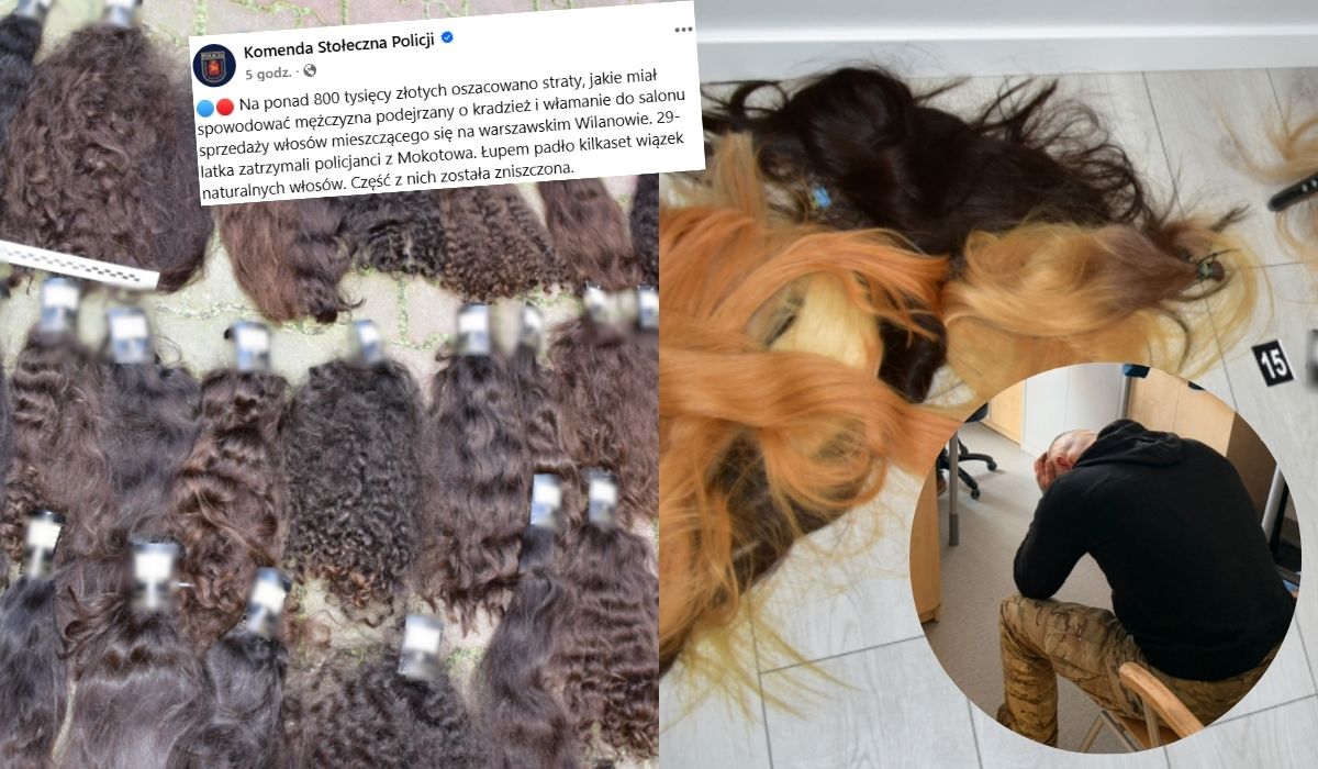 Warszawa: nieszczęsny złodziej ukradł włosy, narobił strat za 800 tys. zł i prawie od razu został złapany