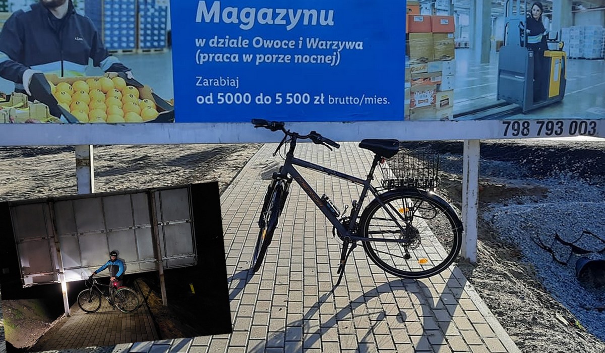 Billboard w Oleśnicy zmusza pieszych do czołgania albo omijania chodnika