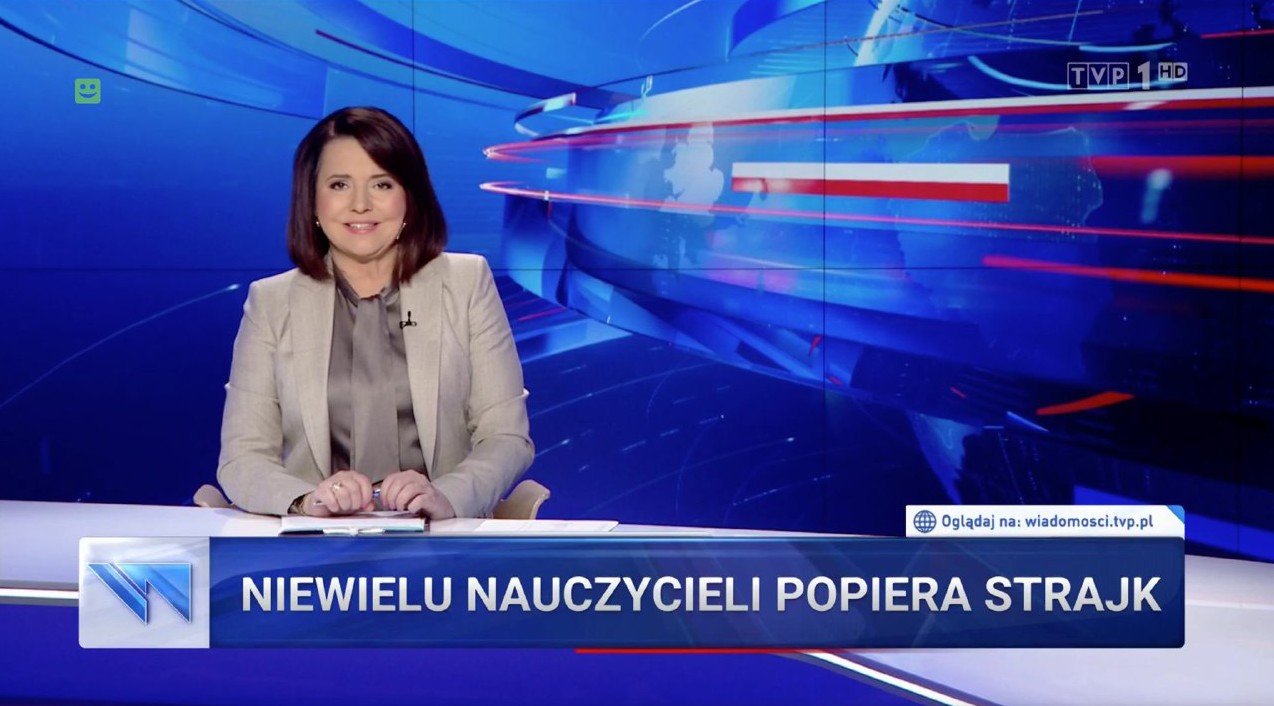 Wiadomości TVP: niewielu nauczycieli popiera strajk