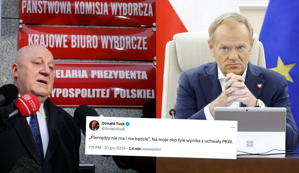 PKW przyjęła uchwałę o kasie dla PiS, Tusk twierdzi jednak, że "pieniędzy nie ma i nie będzie"
