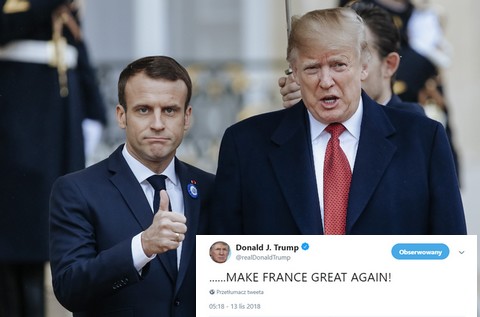 Donald Trump jest (chyba) zadowolony z wizyty we Francji:trump: