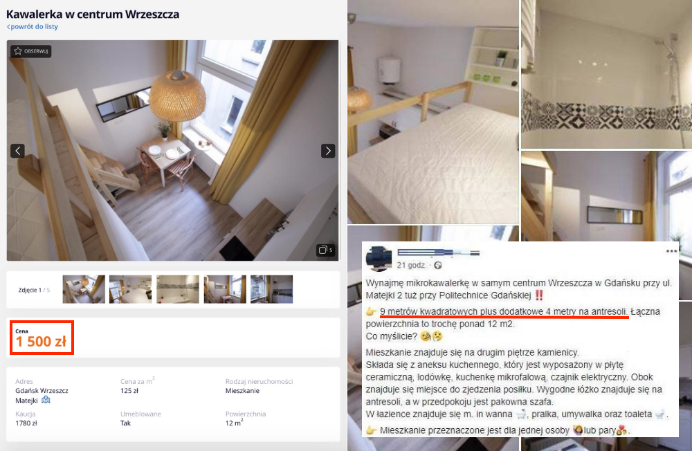 Gdańsk: 12-metrowa "mikrokawalerka" do wynajęcia za 1500 złotych