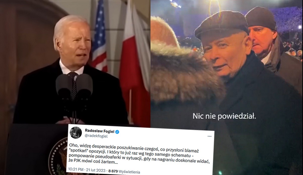 Według Kaczyńskiego Biden "nic nie powiedział" a według Fogla Kaczyński żartował