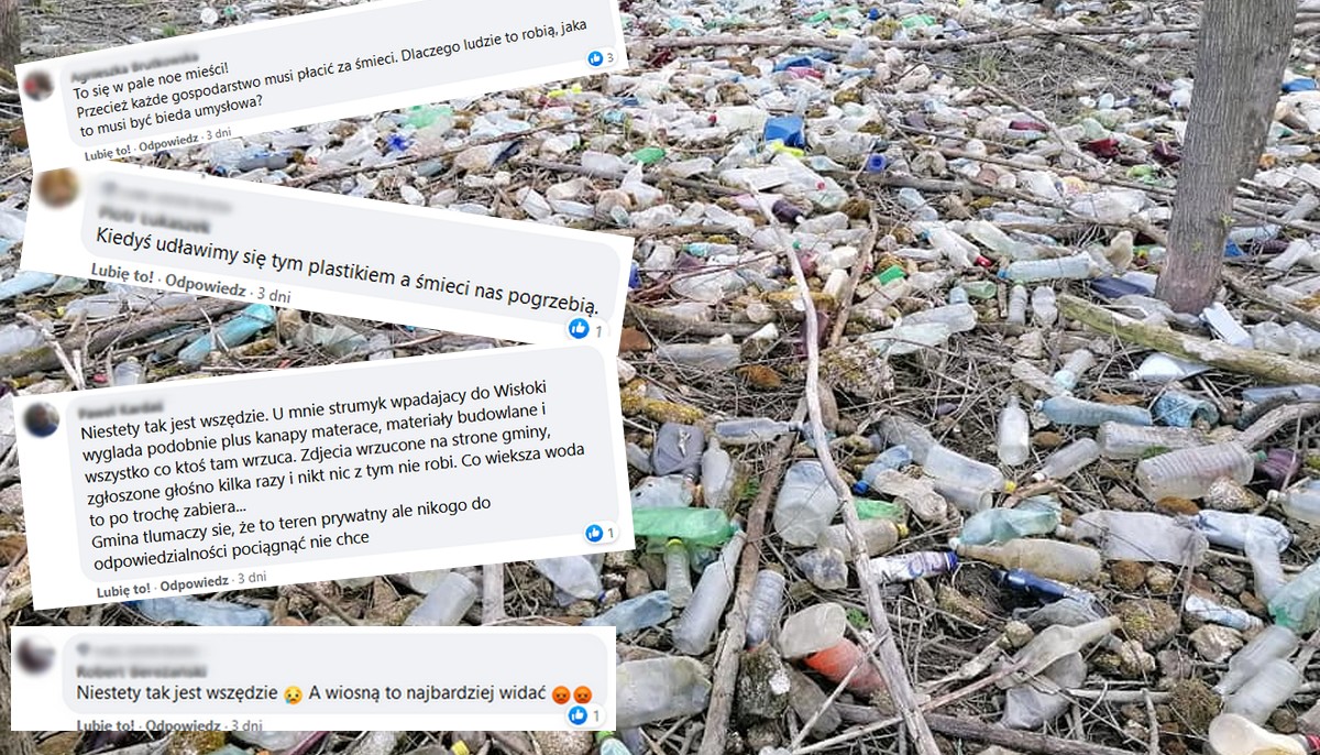 Żywiec: Społeczna Straż Rybacka pokazała "morze" plastikowych butelek przy ujściu rzeki Soły do Jeziora Żywieckiego