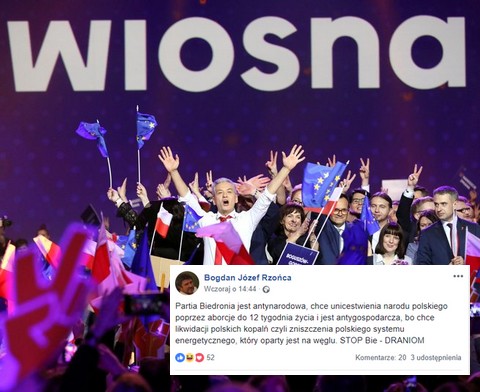 Poseł PiS o partii Biedronia: chce unicestwienia narodu polskiego