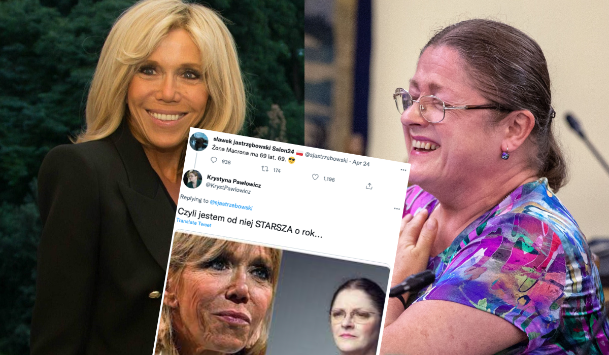 Krystyna Pawłowicz grzeszy pychą i zwraca uwagę, jak bardzo jest piękniejsza od Brigitte Macron, choć jest starsza o rok