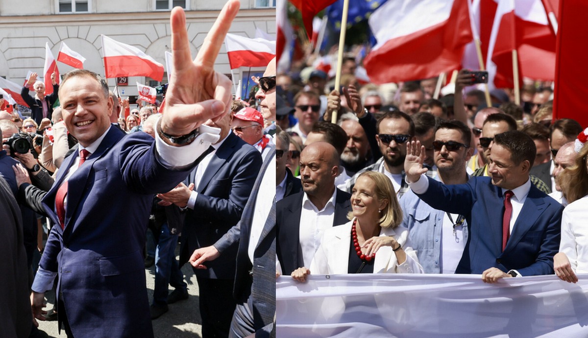 W Warszawie odbyły się równoległe marsze dwóch kandydatów, ale nie doszło do ustawki