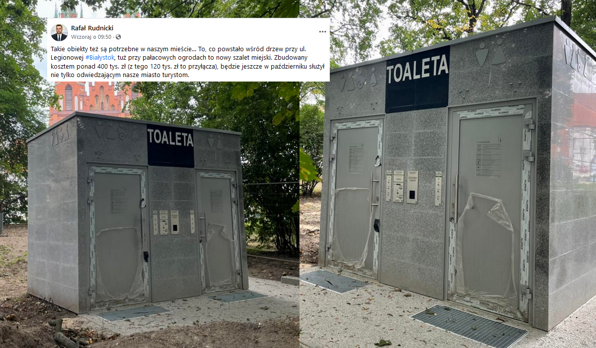 W Białymstoku stanął szalet miejski za 400 tysięcy złotych, mieszkańcy są lekko oburzeni