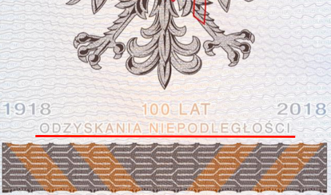 Błąd językowy w nowym paszporcie: "100 lat odzyskania niepodległości"