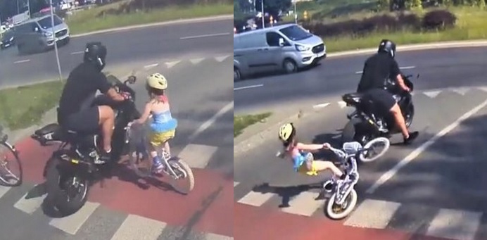 Motocyklista bez rejestracji, który potrącił 6-latkę na pasach, zatrzymany. Nie miał prawa jazdy
