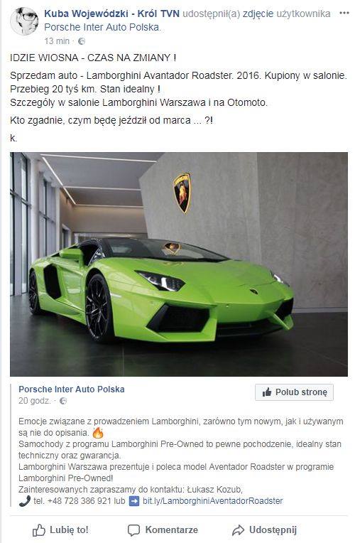 Używane Lamborghini Wojewódzkiego na sprzedaż