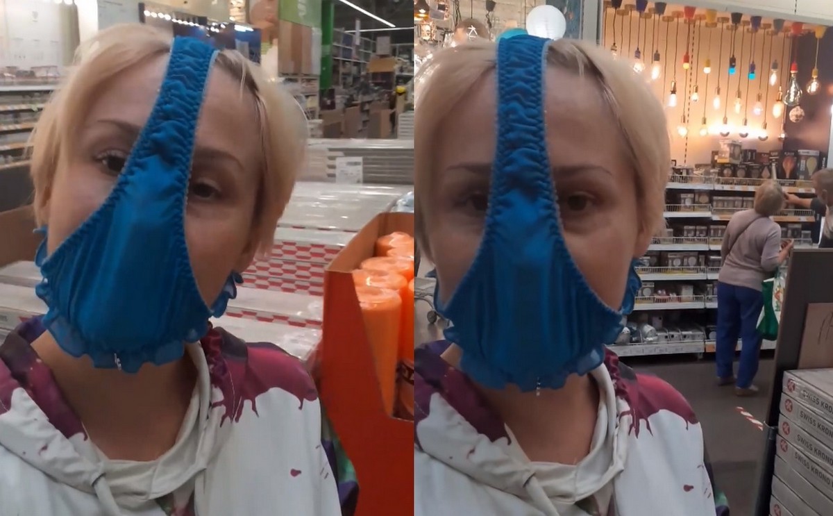 Piła: kobieta weszła do sklepu budowlanego w majtkach na twarzy. Bo nie miała maseczki