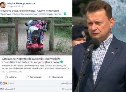 Zamiast 100 "patriotycznych ławeczek" za 4 miliony - elektryczne wózki inwalidzkie?