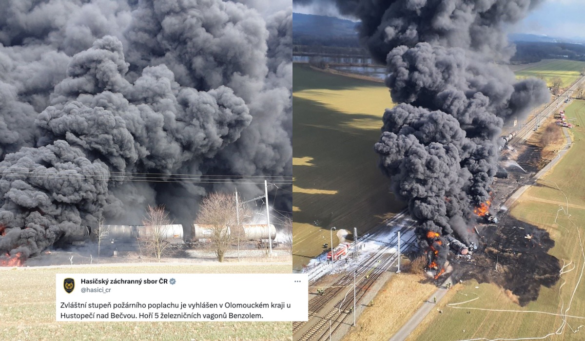Czechy: na Morawach doszło do pożaru pociągu przewożącego benzol
