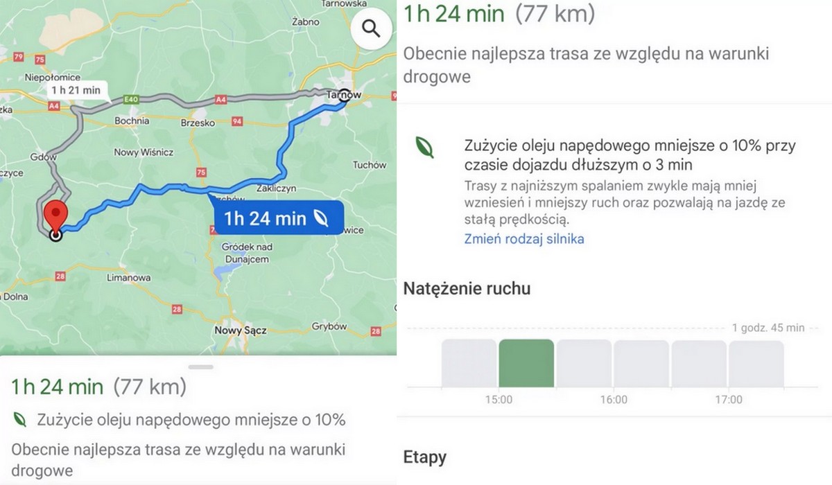 W Google Maps dla Europy pojawiły się trasy przyjazne środowisku