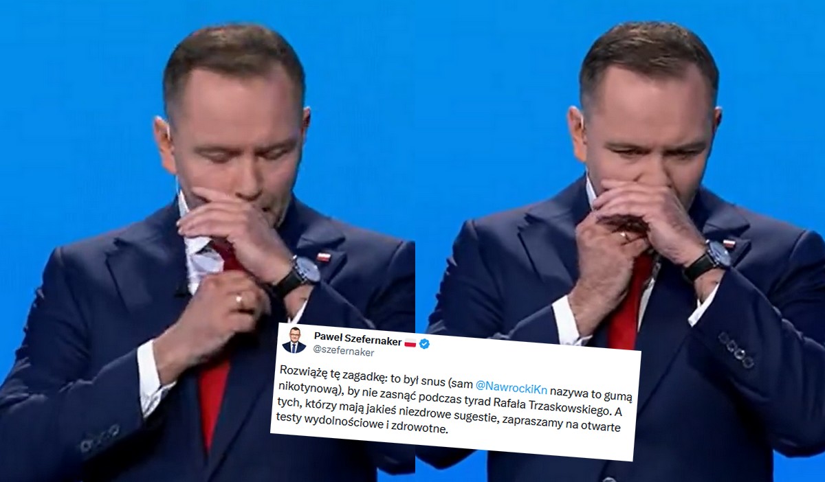 Sztab Nawrockiego wyjaśnia dziwne zachowania kandydata podczas debaty