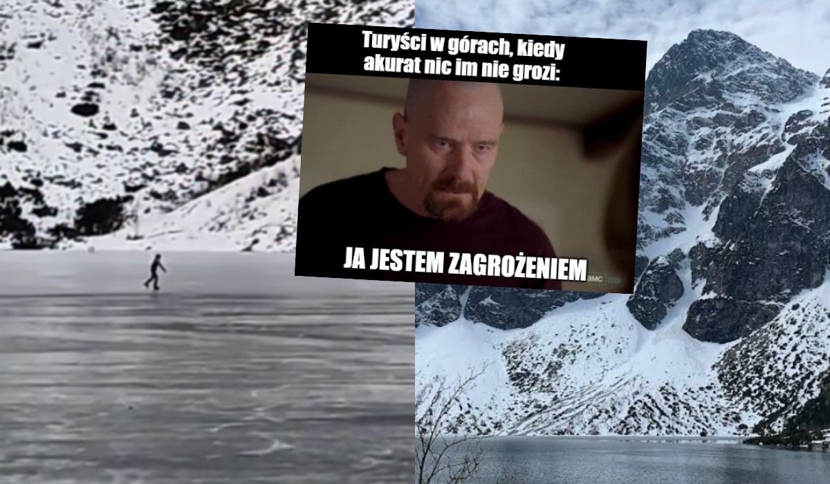 Turysta w Boże Narodzenie wybrał się na łyżwy na Morskie Oko i przypominamy, że to raczej średni pomysł