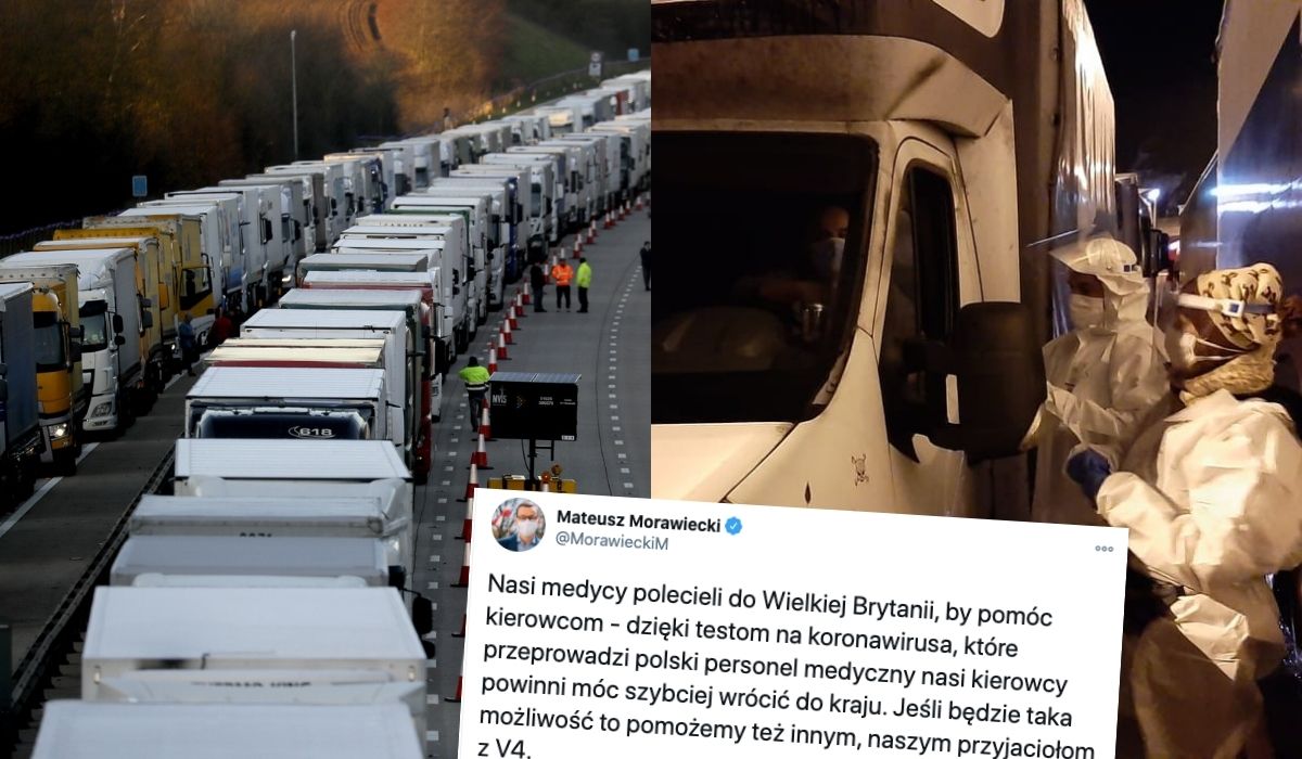 Medycy ruszyli na odsiecz uwięzionym kierowcom w Dover, testować, żeby mogli wrócić do Polski