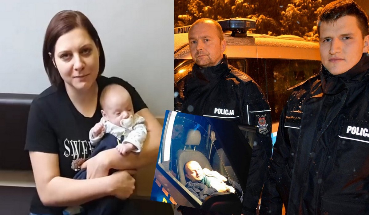 Policjanci na czas uratowali 3-miesięczne dziecko, wdzięczna mama nagrała film z podziękowaniami