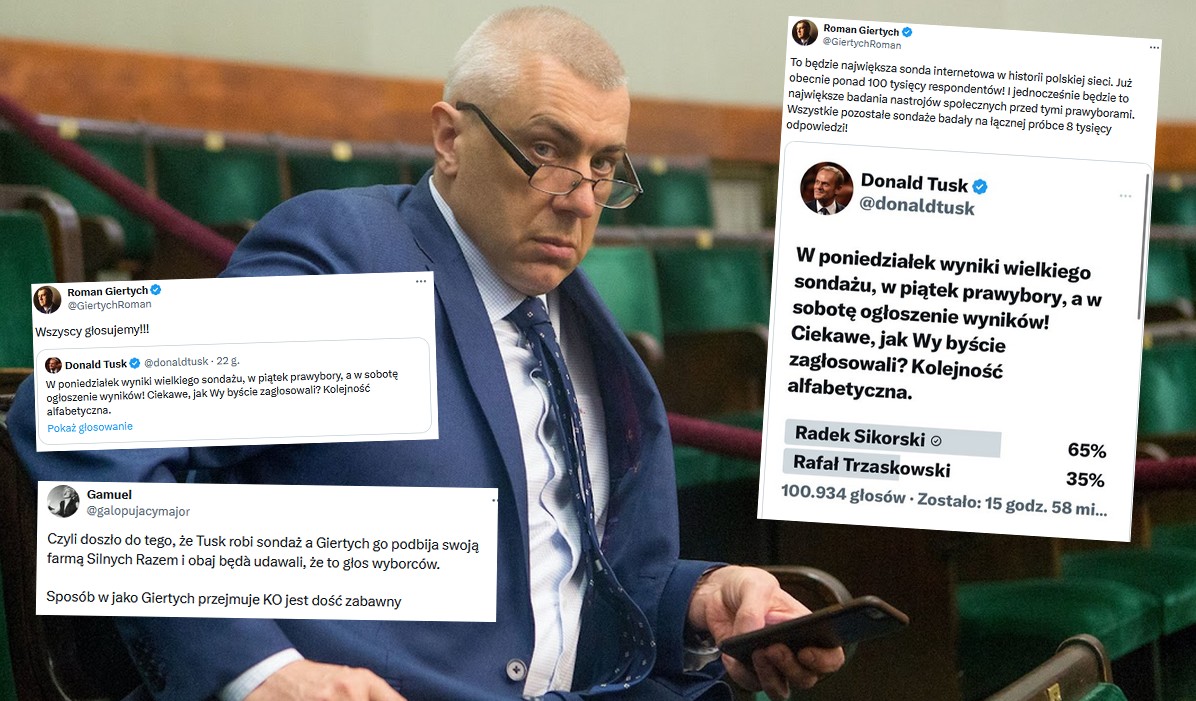 Giertych zachwycony sondażem Tuska, sprawdzają w internecie kto będzie lepszym kandydatem
