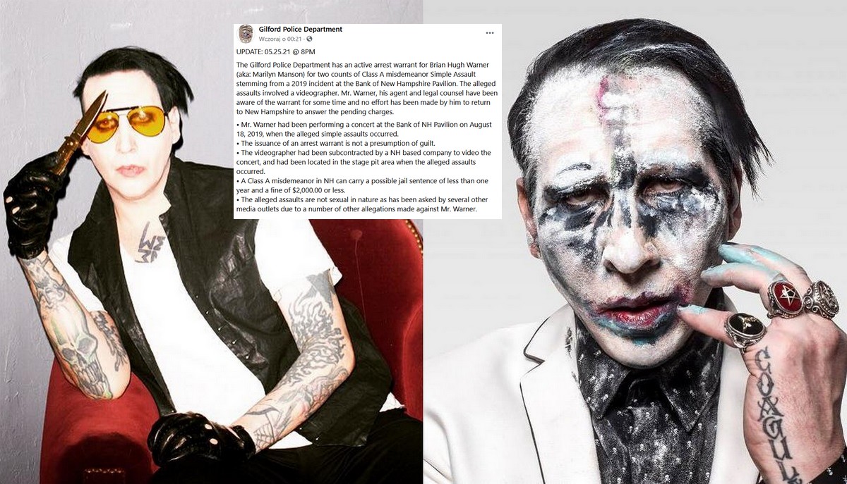 Marilyn Manson może odpowiedzieć za napaść, policja wydała nakaz aresztowania
