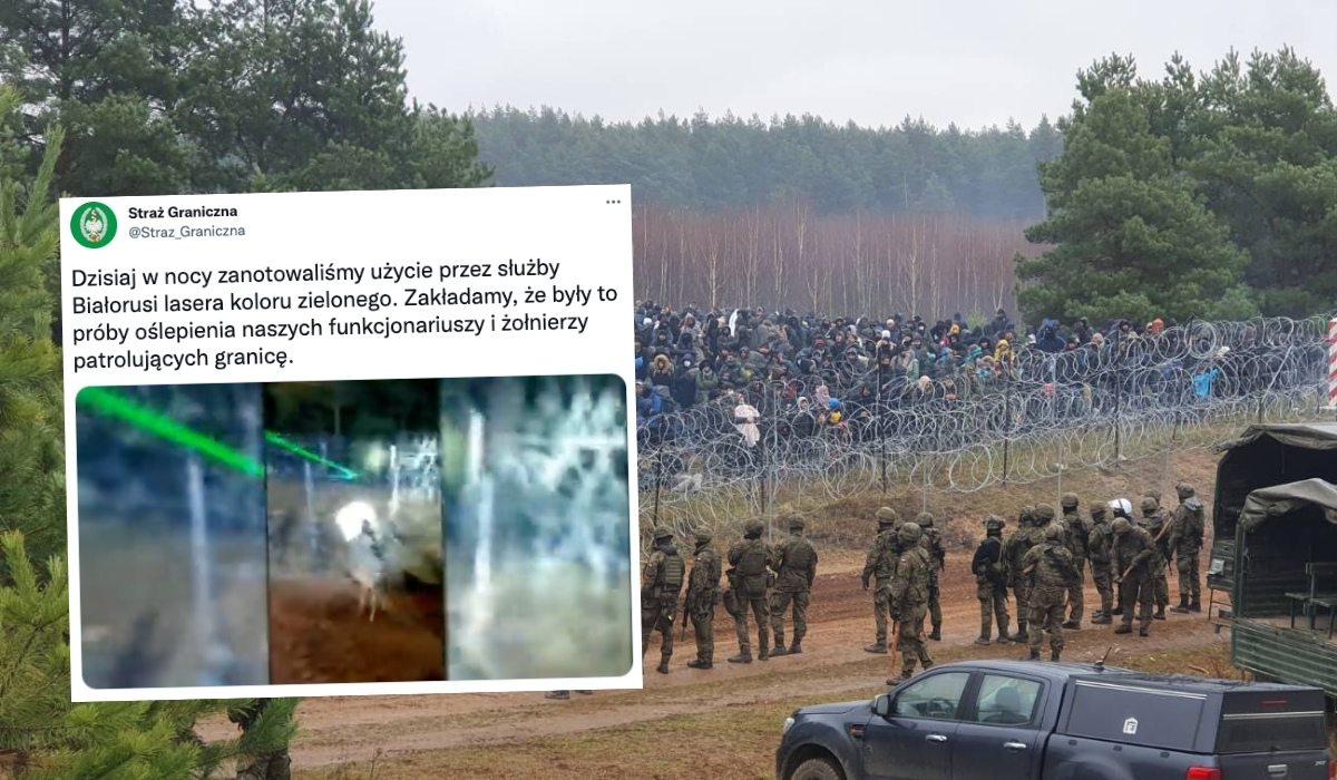 Granica: mundurowi mówią o kolejnych prowokacjach, ktoś daje im po oczach laserem, dochodzą nowe grupy migrantów 
