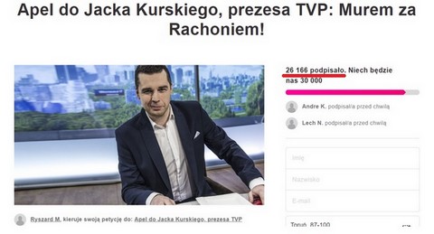 26 tysięcy podpisów pod apelem o przywrócenie Rachonia do TVP