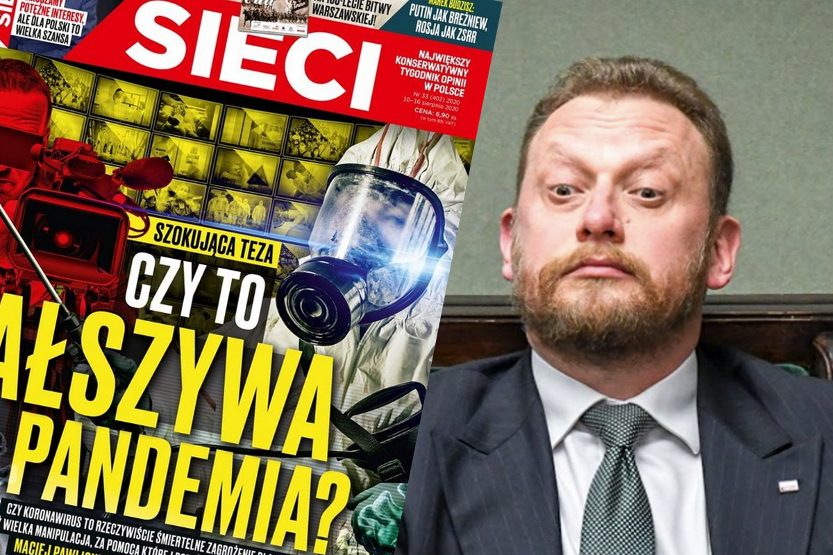 Szumowski zły o okładkę prorządowego tygodnika: "ktoś powinien zastanowić się nad swoim zdrowiem psychicznym"