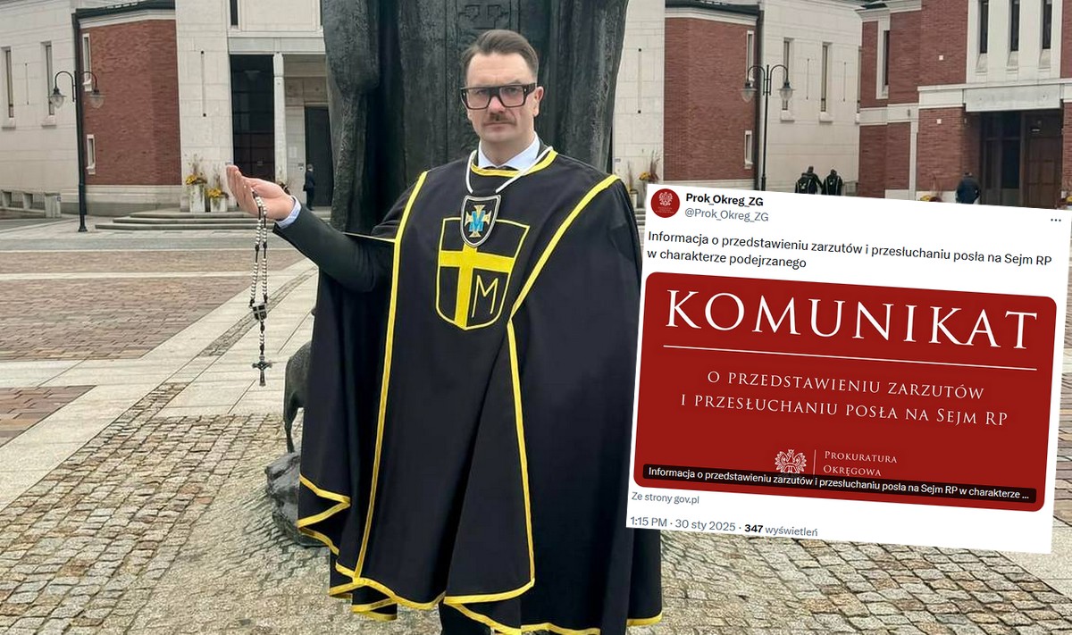 Łukasz Mejza, znany też jako Rycerz Zakonu Jana Pawła II, usłyszał 11 zarzutów prokuratorskich