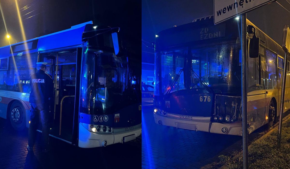 Bydgoszcz: chłop wracał po pijaku autobusem, ale jako kierowca i udało mu się zaliczyć cztery dzwony