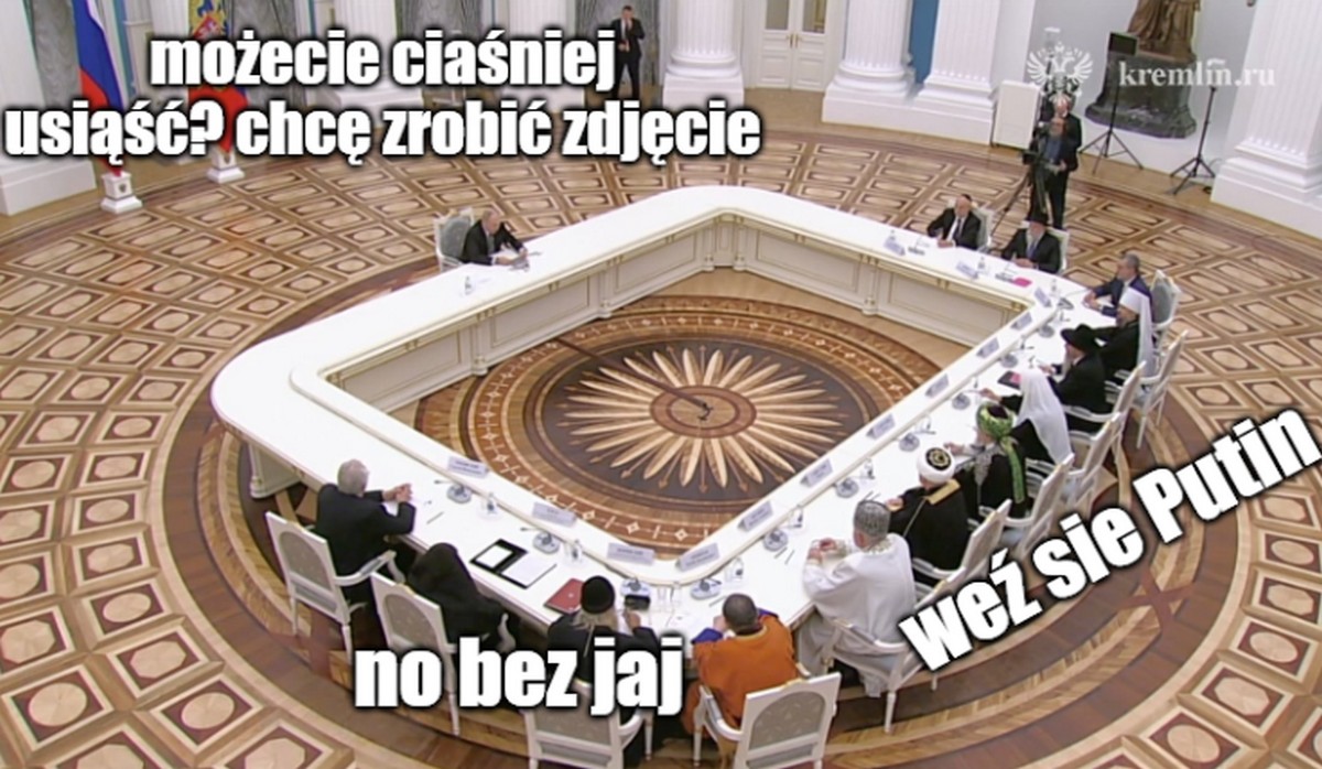 Wielgachny stół Putina wzbudził pewną wesołość na całym świecie