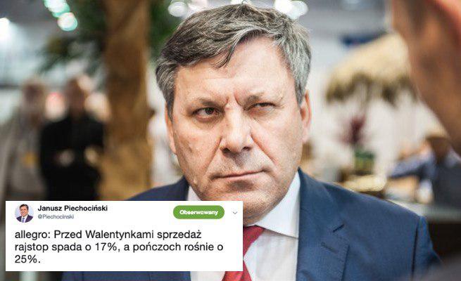 Janusz Piechociński podsumowuje walentynki: sprzedaż rajstop spada, a pończoch rośnie