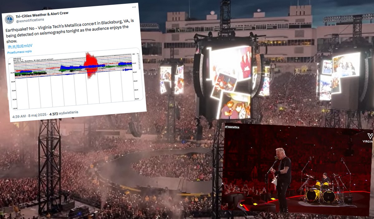 USA: fani Metalliki wywołali aktywność sejsmiczną podczas koncertu, skacząc do "Enter Sandman"