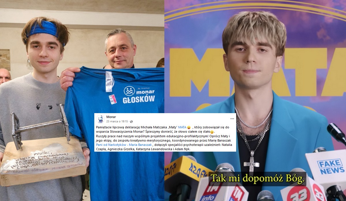 Mata w ramach "obietnic wyborczych" przekazał 420 000 zł na MONAR, w planach kampanie społeczne