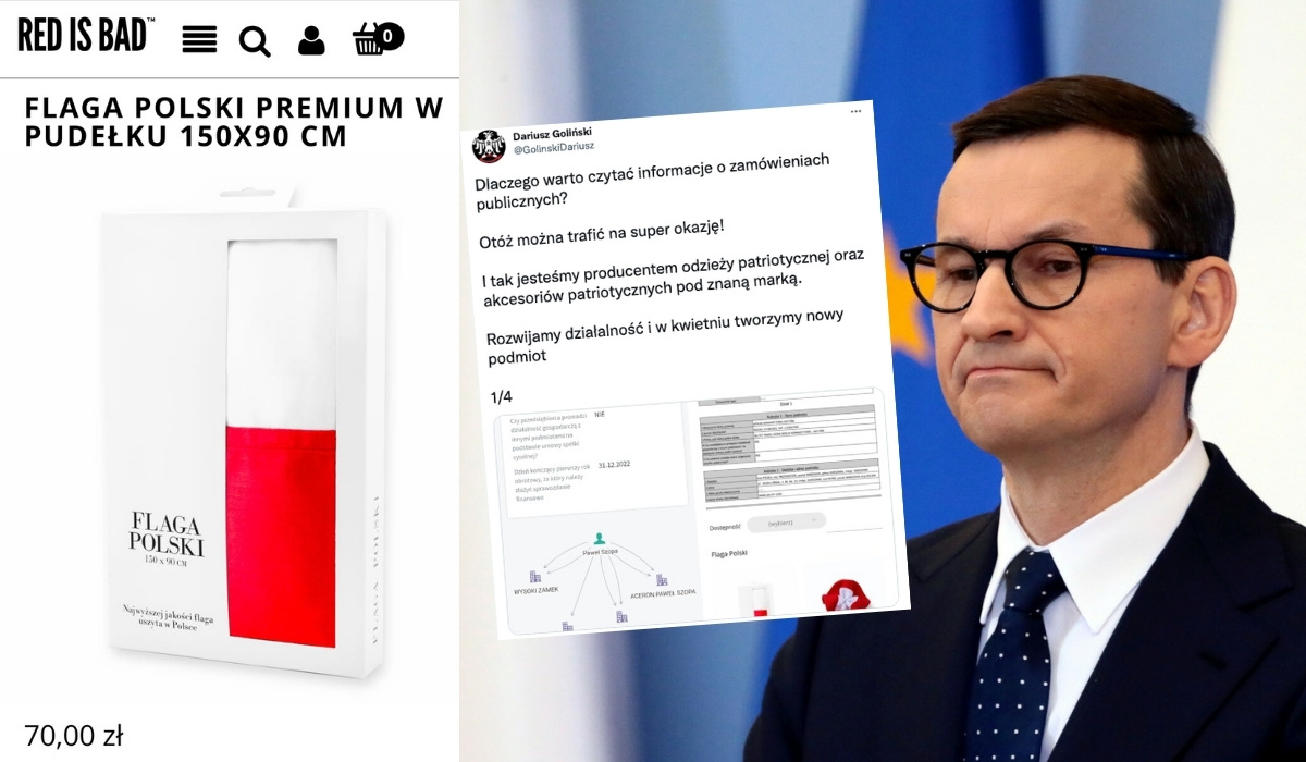 Kancelaria Premiera kupiła flagi Polski po zawyżonych cenach od Red is Bad