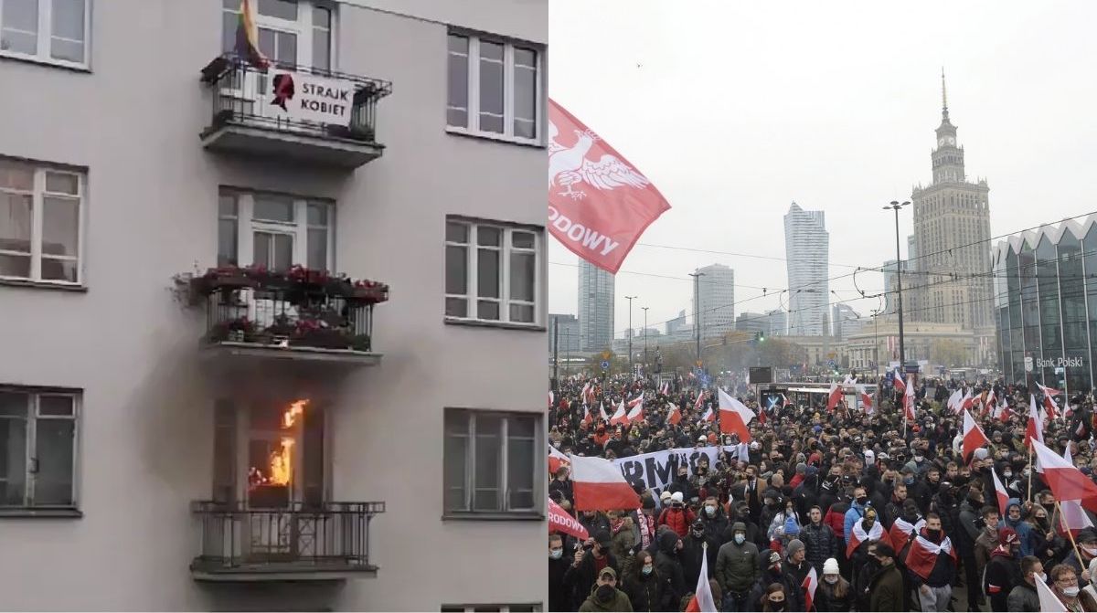 Narodowcy narobili przypału i spowodowali pożar nie tam, gdzie chcieli