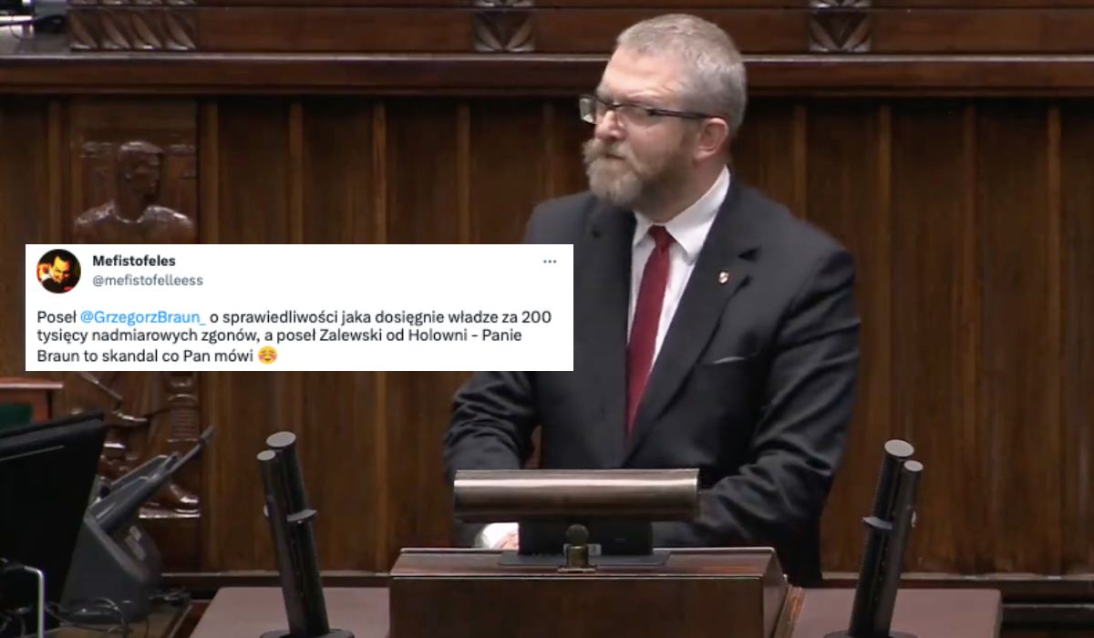 Poseł Braun pogroził rządzącym, że według dawnych standardów byliby "na liście do rozwałki"